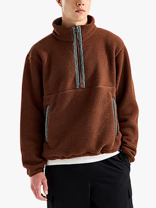 Logotipo personalizado media Zip Sherpa Pullover de lana Pullover | ODM/OEM fabricante